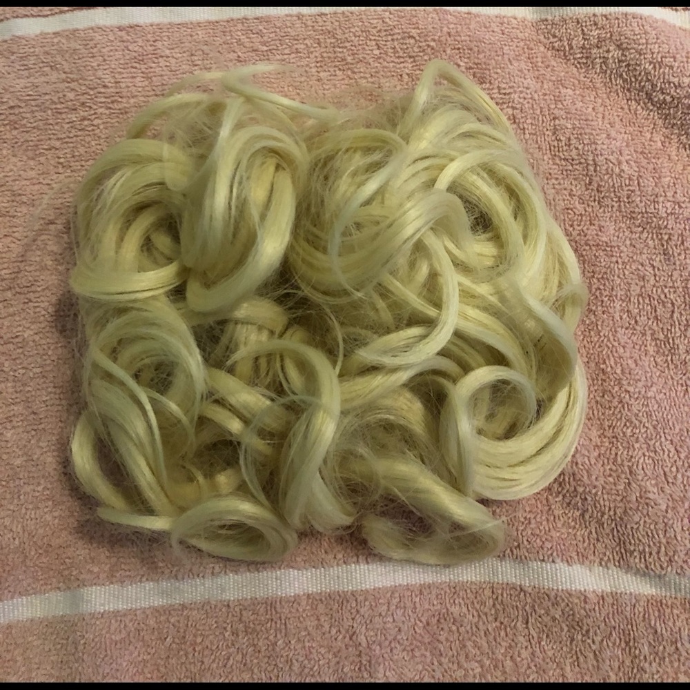 NEW! Fashion Two Comb-In Updo Synthetic Hair Piece Light Blonde.